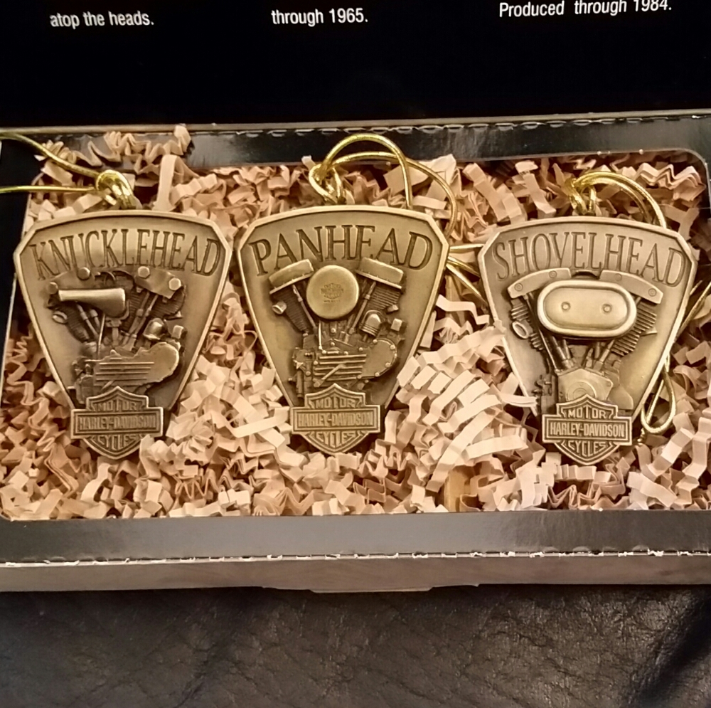 Harley - Davidson Christmas Ornaments 3 piece set
